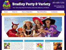 Tablet Screenshot of partyandvariety.com